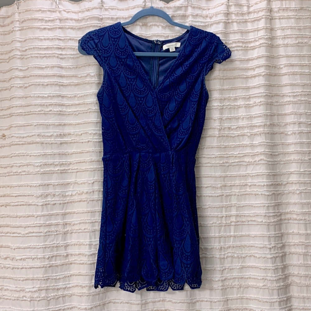Royal blue lace XS romper from Francesca’s!